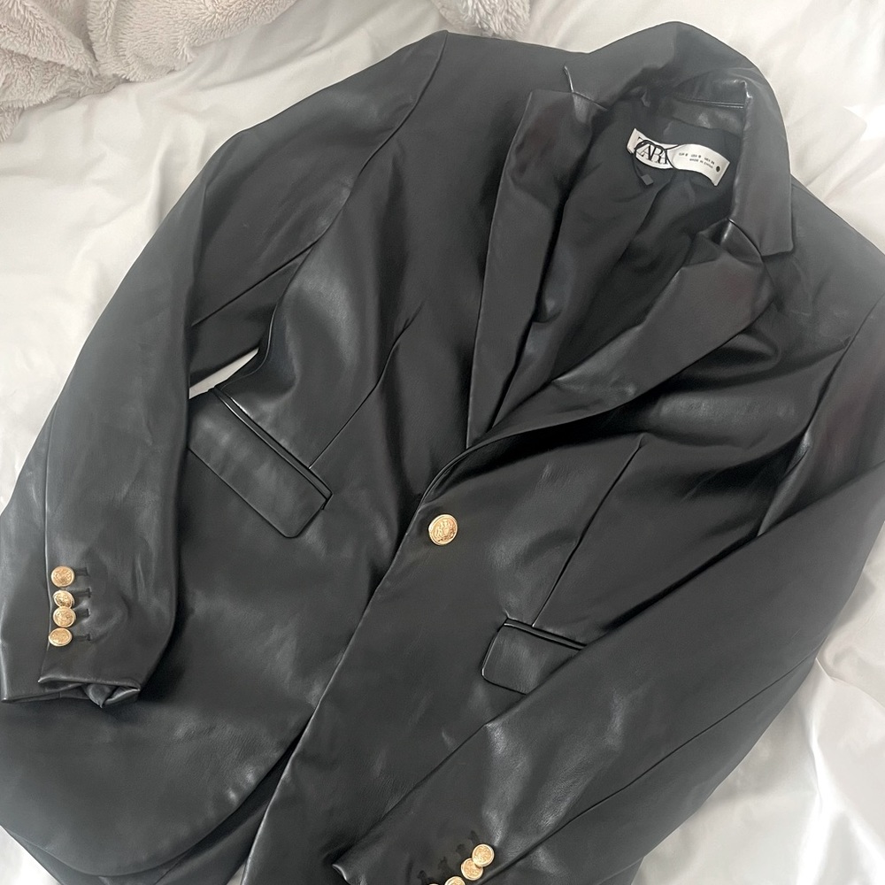 zara leather jacket